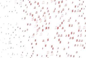 Light Red vector template with musical symbols.