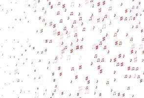 Light Red vector template with musical symbols.