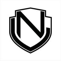 NL Logo monogram vintage design template vector