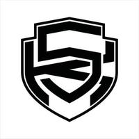SK Logo monogram vintage design template vector