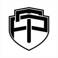 TP Logo monogram vintage design template vector
