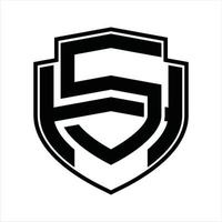 SH Logo monogram vintage design template vector
