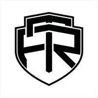 TR Logo monogram vintage design template vector