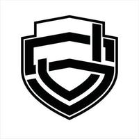 JS Logo monogram vintage design template vector