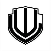 plantilla de diseño vintage de monograma de logotipo wl vector