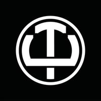 plantilla de diseño de monograma de logotipo tw vector