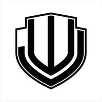WJ Logo monogram vintage design template vector