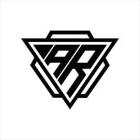 AR Logo monogram with triangle and hexagon template vector