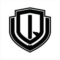 qw logo monograma plantilla de diseño vintage vector