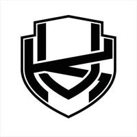 plantilla de diseño vintage de monograma de logotipo de reino unido vector