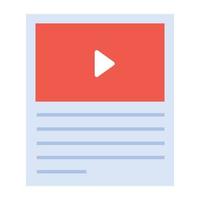 A handy flat icon of video tutorial vector
