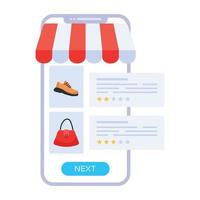 Flat vector icon of eshopping