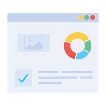 icono moderno de análisis de datos en estilo plano vector