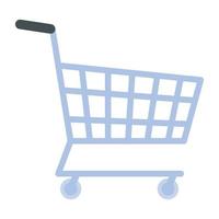 Shopping trolley flat icon design vector