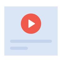 A flat icon design of video vector