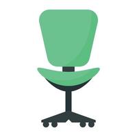 A flat icon of swivel chair vector