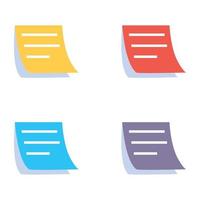 Sticky notes flat icon design vector