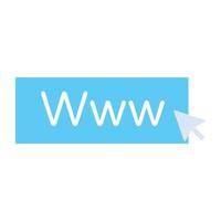 dirección IP web, icono plano de www vector