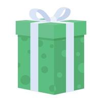 echa un vistazo al icono plano de la caja de regalo vector