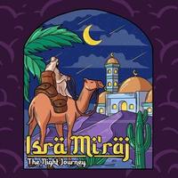 Isra Mi'raj The Night Journey Concept vector