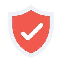Shield with a tick mark, concept of security check vector