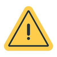 A flat icon of warning sign vector