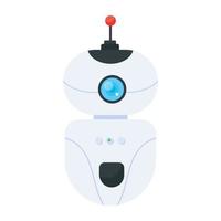 icono plano moderno de cara de robot vector