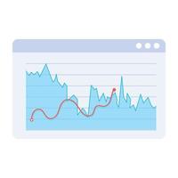 Trendy flat icon of web analytics vector