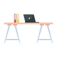 Flat vector icon of laptop table