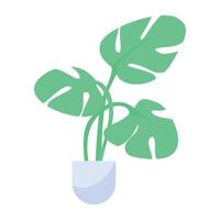 Flat icon design of indoor plant vector