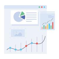Trendy flat icon of web analytics vector