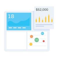 Trendy flat icon of web analytics vector