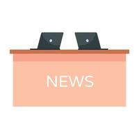Office desk flat icon design vector