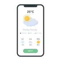 A flat icon of forecast app vector