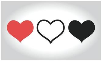 Collection of heart illustrations set vector