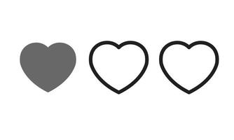 Collection of heart illustrations set vector