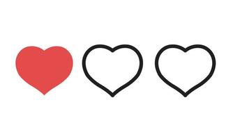 Collection of heart illustrations set vector