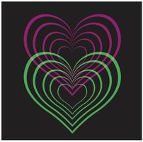 Collection of heart illustrations vector