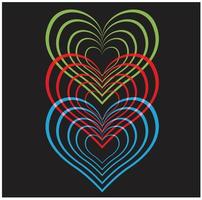Collection of heart illustrations vector
