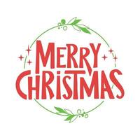 Merry Christmas lettering message banner. Creative typography for Holiday Greeting card or poster. vector