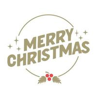 Merry Christmas lettering message banner. Creative typography for Holiday Greeting card or poster. vector