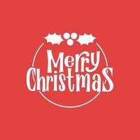 Merry Christmas lettering. Decorative holidays badge. Xmas celebration design for card or banner. vector