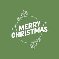 Merry Christmas lettering. Decorative holidays badge. Xmas celebration design for card or banner. vector
