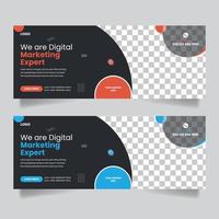 Creative digital business marketing expert banner for social media cover design template vector