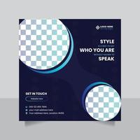 Editable minimal style fashion square banner for social media post design template vector