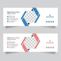 Creative business email signature or cover page template design vector