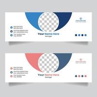 Creative business email signature or cover page template design vector