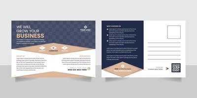 Corporate real estate business postcard design template vector