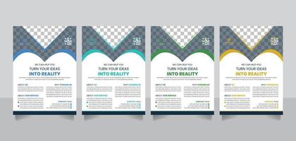 Modern A4 size corporate business poster leaflet banner flyer design template with color veriation vector