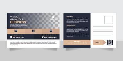 Corporate real estate business postcard design template vector